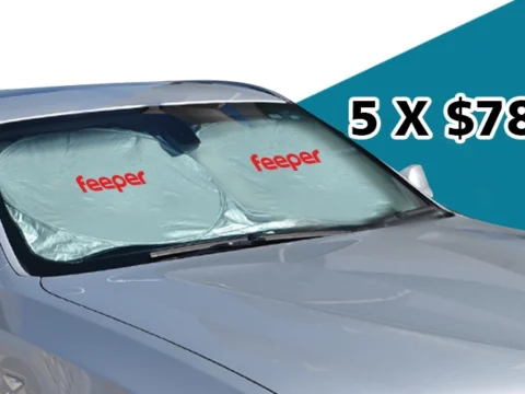 Parasol para Auto Nylon Mediano, 5 piezas